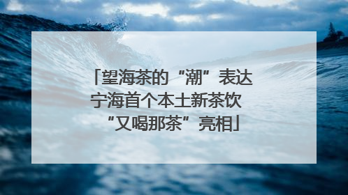 望海茶的“潮”表达 宁海首个本土新茶饮“又喝那茶”亮相