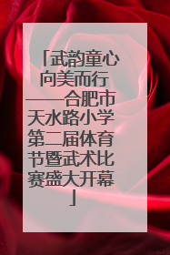 武韵童心 向美而行——合肥市天水路小学第二届体育节暨武术比赛盛大开幕