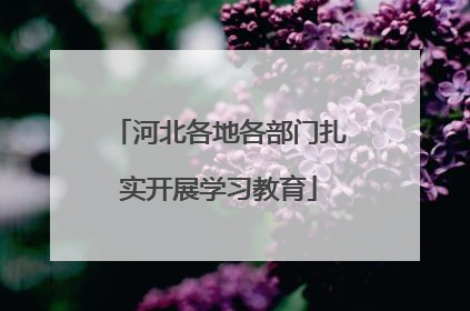 河北各地各部门扎实开展学习教育