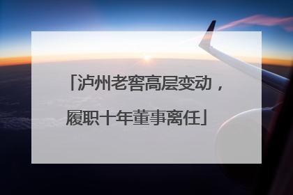 泸州老窖高层变动，履职十年董事离任