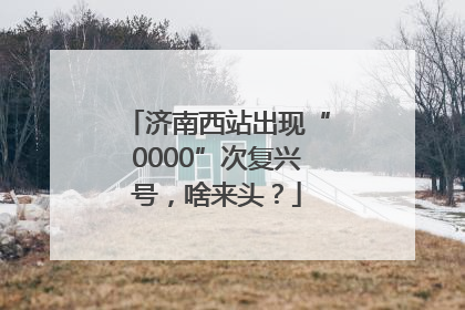 济南西站出现“0000”次复兴号，啥来头？