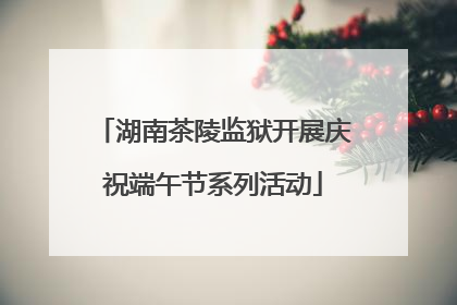 湖南茶陵监狱开展庆祝端午节系列活动