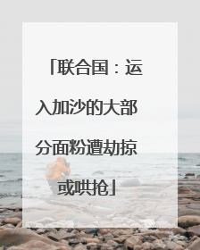 联合国：运入加沙的大部分面粉遭劫掠或哄抢