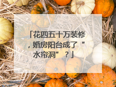 花四五十万装修，婚房阳台成了“水帘洞”？