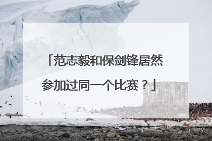 范志毅和保剑锋居然参加过同一个比赛？