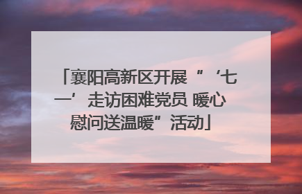 襄阳高新区开展“‘七一’走访困难党员 暖心慰问送温暖”活动