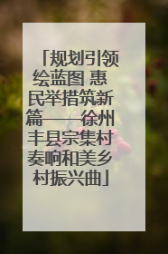 规划引领绘蓝图 惠民举措筑新篇——徐州丰县宗集村奏响和美乡村振兴曲