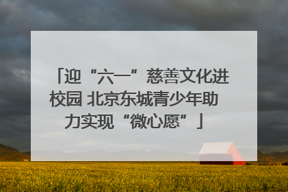 迎“六一”慈善文化进校园 北京东城青少年助力实现“微心愿”