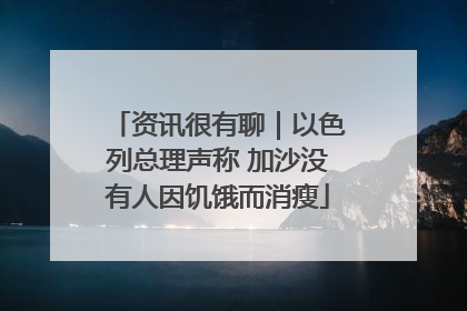资讯很有聊｜以色列总理声称 加沙没有人因饥饿而消瘦