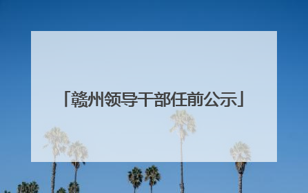 赣州领导干部任前公示