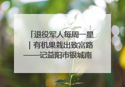 退役军人每周一星|有机果栽出致富路——记益阳市银城南湖蔬果农民专业合作社总经理晏桂明