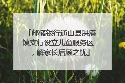 邮储银行通山县洪港镇支行设立儿童服务区，解家长后顾之忧