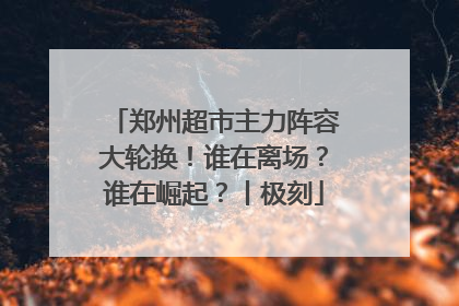 郑州超市主力阵容大轮换！谁在离场？谁在崛起？丨极刻