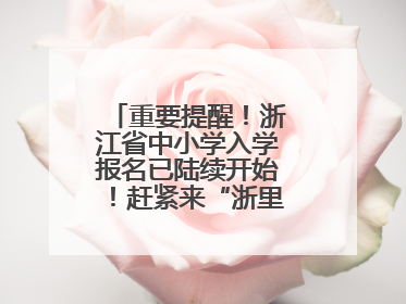 重要提醒！浙江省中小学入学报名已陆续开始！赶紧来“浙里办”报名！