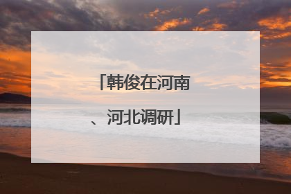 韩俊在河南、河北调研
