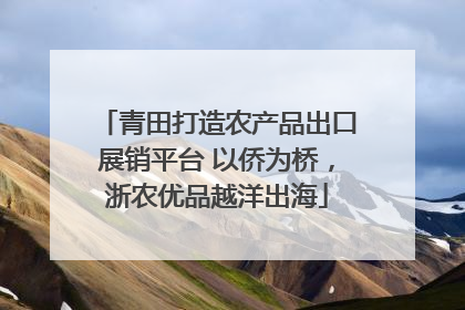青田打造农产品出口展销平台 以侨为桥，浙农优品越洋出海