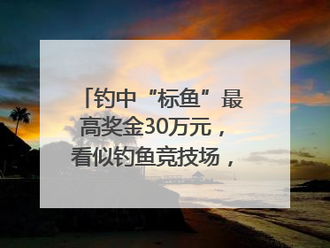 钓中“标鱼”最高奖金30万元，看似钓鱼竞技场，实则以高额“回报”作“饵”……｜今晚九点半