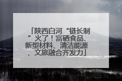 陕西白河“链长制”火了！富硒食品、新型材料、清洁能源、文旅融合齐发力