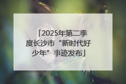 2025年第二季度长沙市“新时代好少年”事迹发布